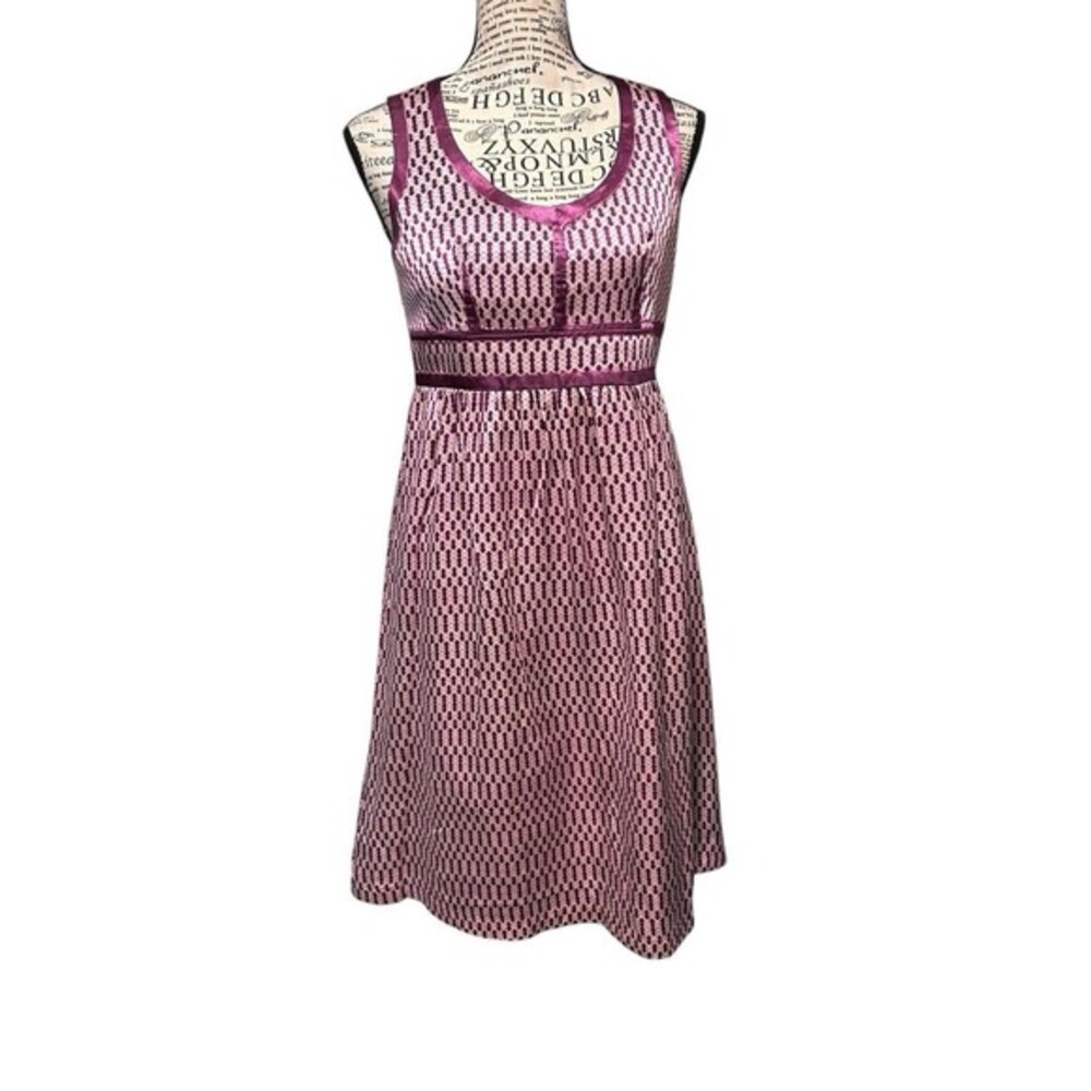 Proenza Schouler Target Empire Waist Dress 100% Silk Purple Polkadot Womens 5